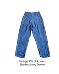 RARE Vintage 40’s Unknown Blanket Lining Denim