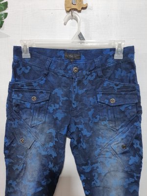 In The Attic Multipocket Camo Blue Wash Stretch Denim