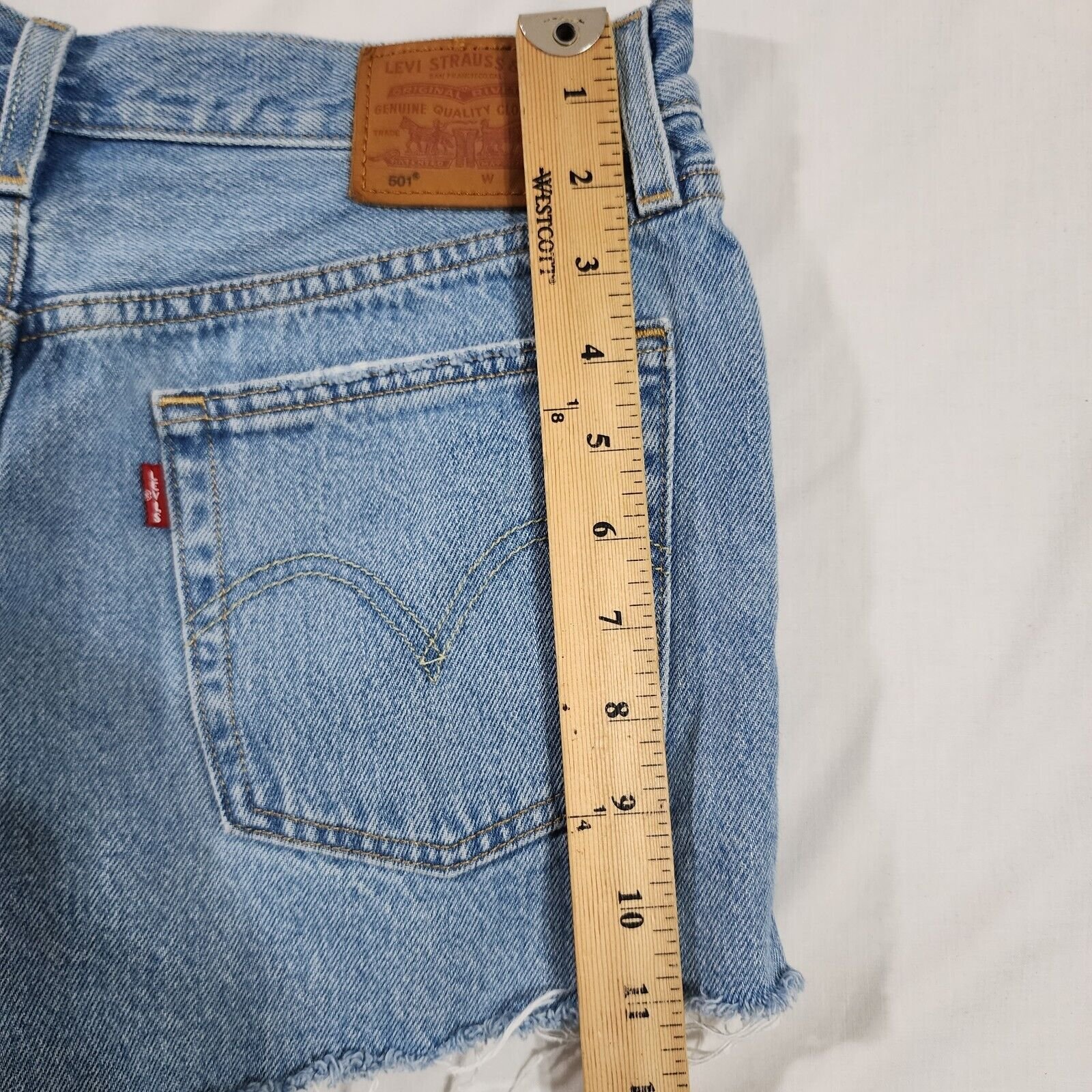 Vintage Levis 501 Jeans Faded Blue Medium Wash Distressed High 